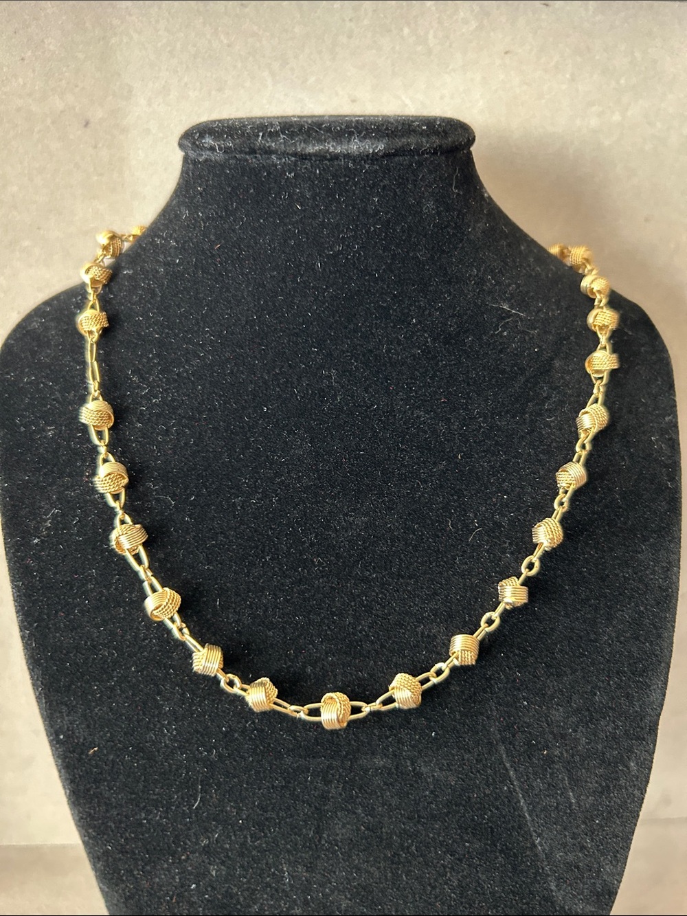 Vogue Gold Textured Bead Link Necklace